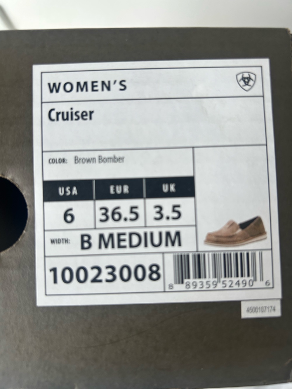Ariat Women’s Brown Bomber Leather Round Moc Toe Slip-On Casual Shoes - Picture 7 of 7